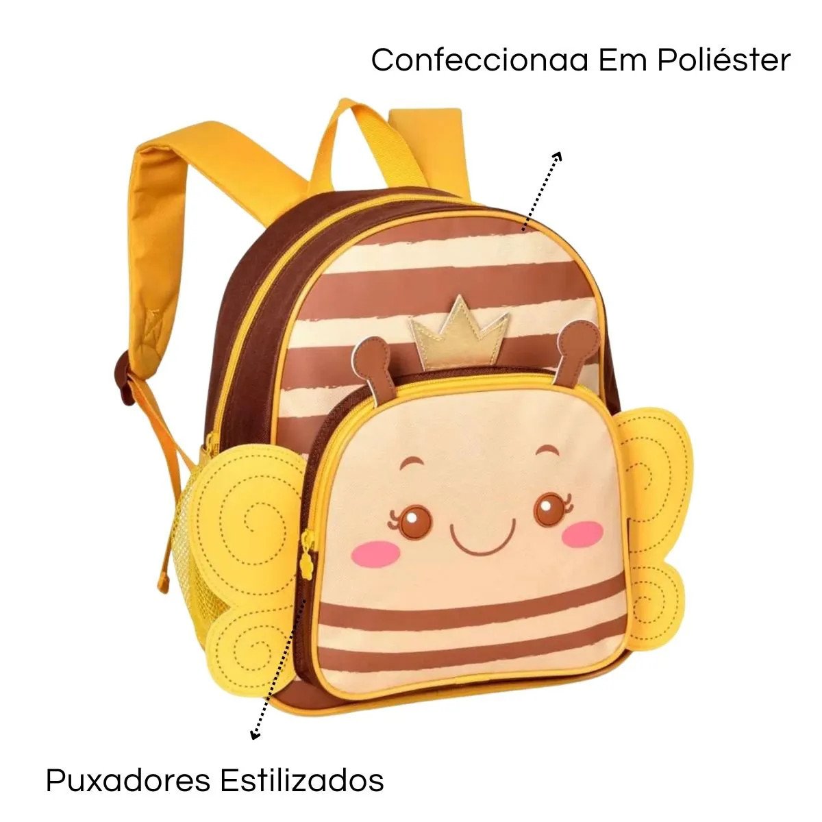 Mochila De Costas Infantil Abelhinha/Borboleta Creche Escola 13" CP26264D