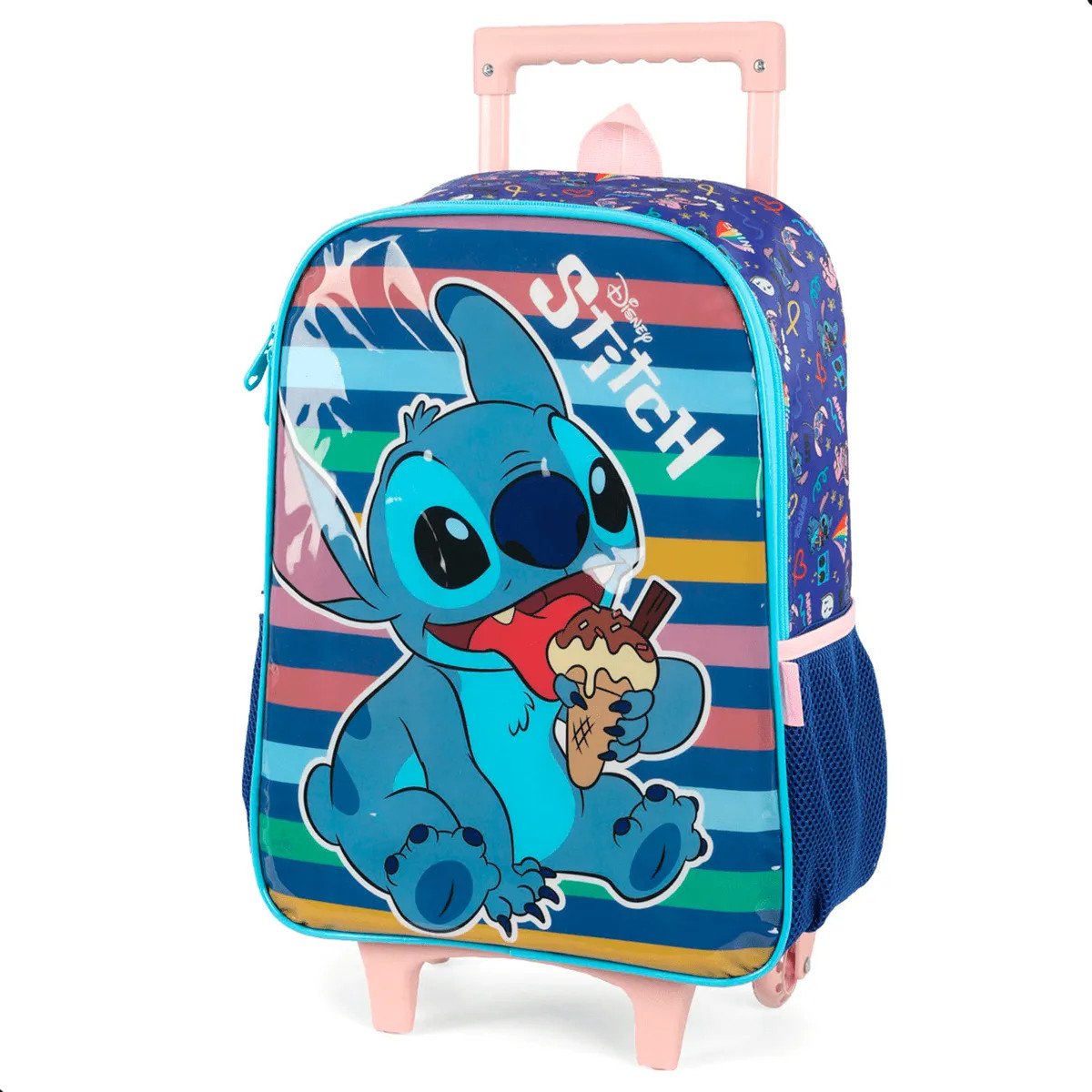 Mochila De Rodinhas Stitch Azul Luxcel